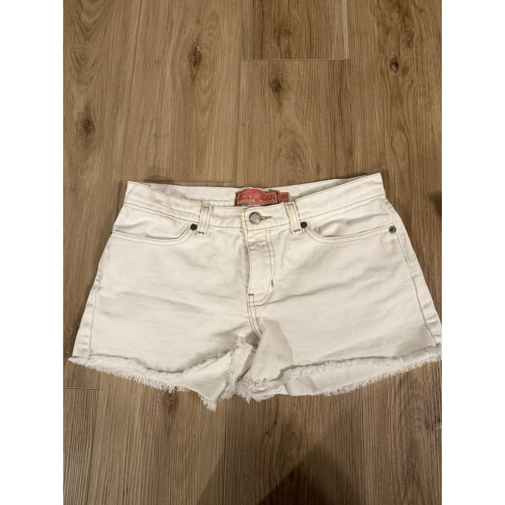 Roxy White Women's Shorts Size 5 Distressed Vintage Y2K